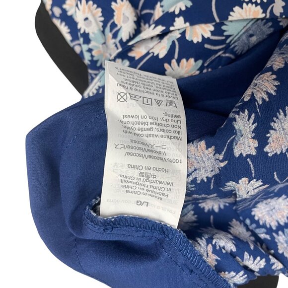 Modelwee Womens Blue Floral Print Pants  Relaxed Fit Soft Size L - Picture 6 of 7